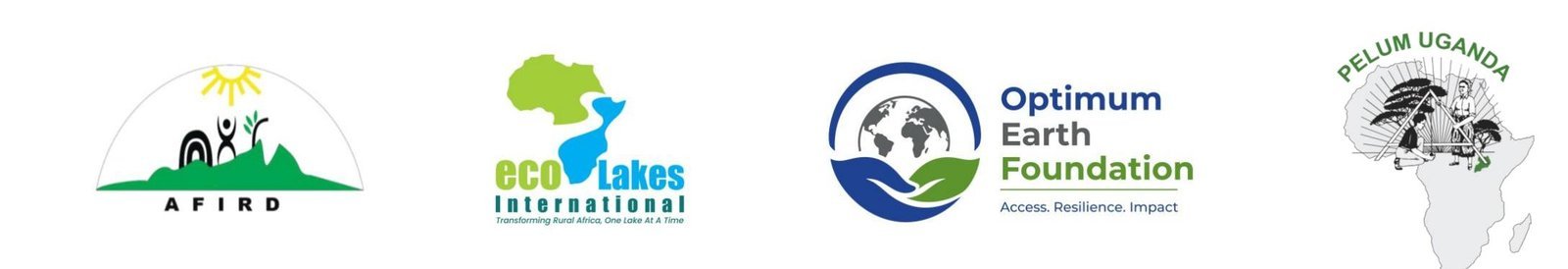 Kakone Coffee alliance and partner logos: AFIRD, EcoLakes International, Optimum Earth Foundation, PELUM Uganda